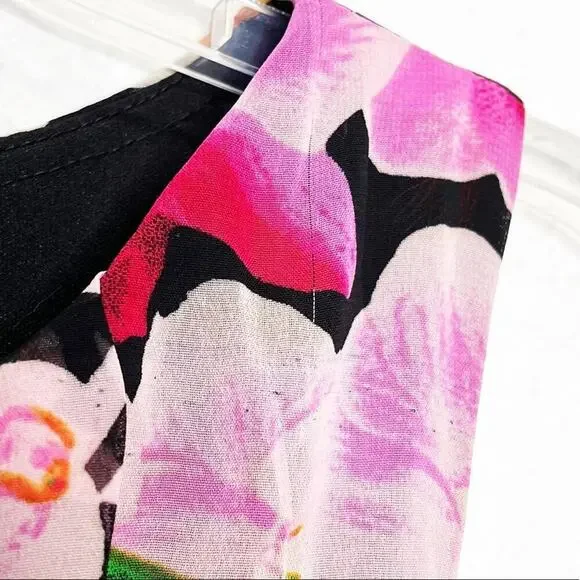 Eliza J Floral Chiffon Sleeveless Pleated Maxi Dress 4 Sheath - Picture 8 of 10